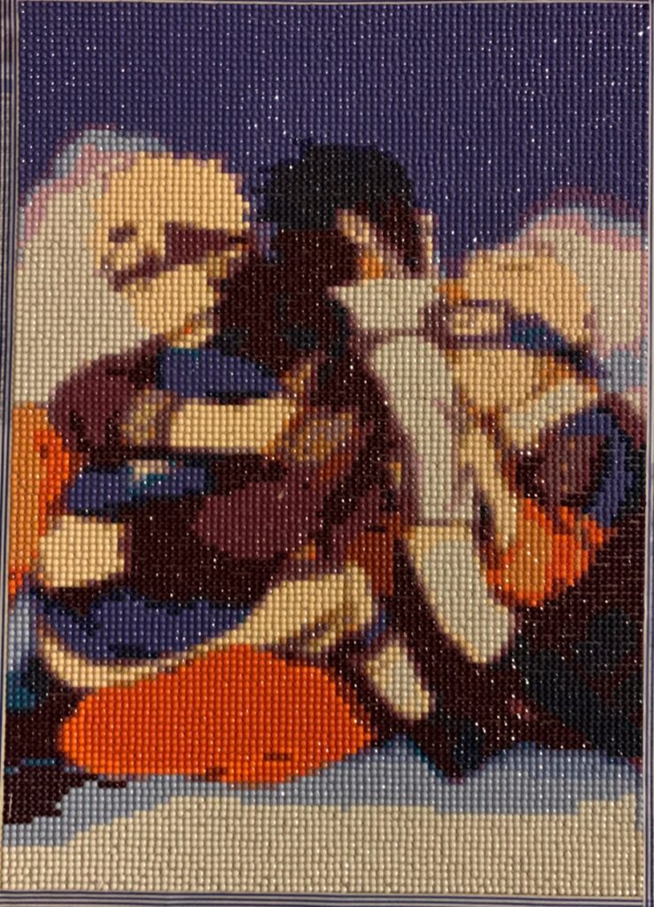 Cuadro de pintura diamante de Naruto acompañado por varios personajes de la serie.