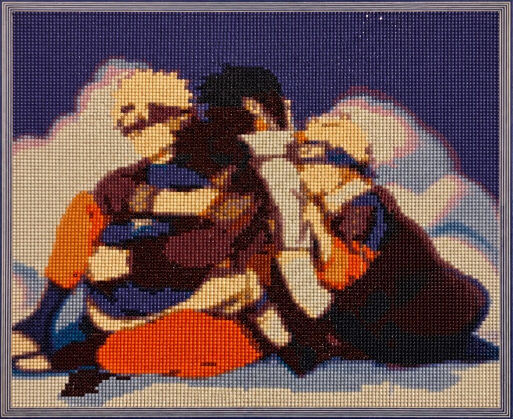 Cuadro de pintura diamante de Naruto acompañado por varios personajes de la serie.