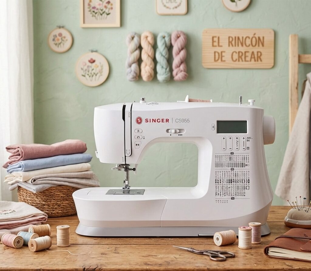 Máquina de coser Singer C5955, mi máquina actual para los nuevos proyectos de costura creativa.