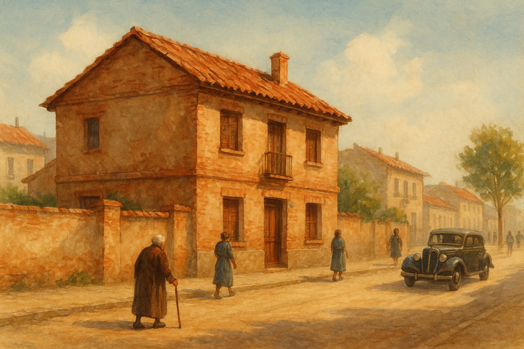Casa antigua del barrio de Tetuán, en Madrid, escenario de la novela Un baúl olvidado.