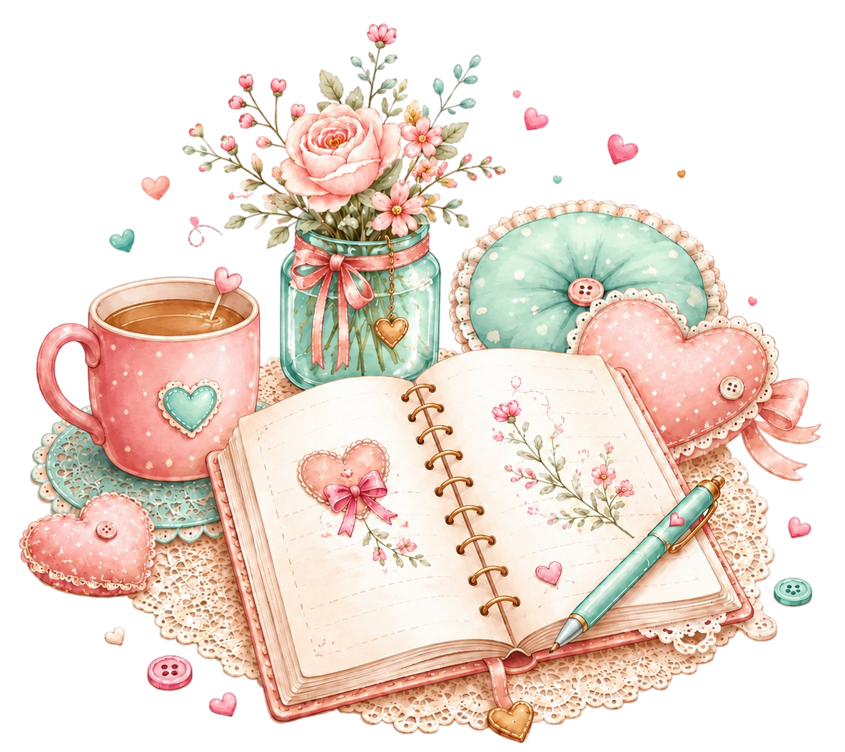 Ilustración de libros y escritos